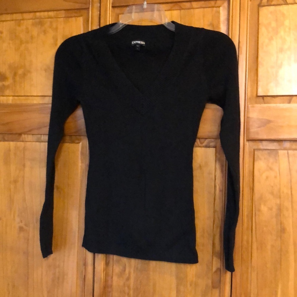 Express Black V-Neck Sweater for Women
